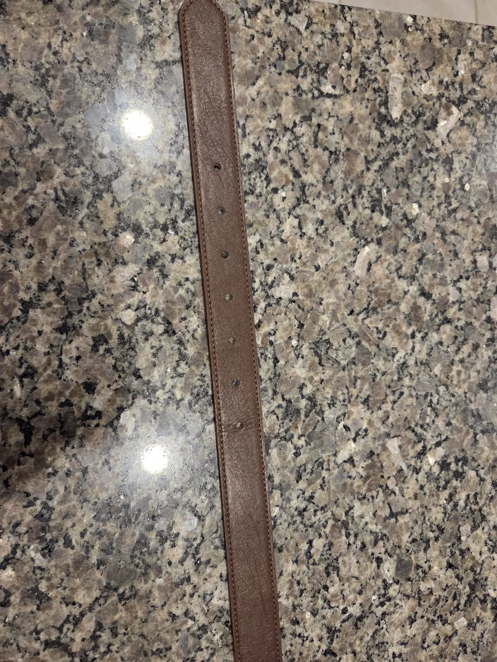 Brown Leather Women’s Belt with Gold Buckle - 43